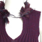 YVES SAINT LAURENT- 1980s Purple Sweater Vest w/ Feathers, Size 4