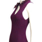 YVES SAINT LAURENT- 1980s Purple Sweater Vest w/ Feathers, Size 4