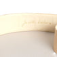 JUDITH LEIBER- 1980s Ivory Snakeskin Horse Buckle Adjustable Belt