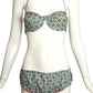 1950s 2pc Multi Color Cotton Swimsuit, Size 4