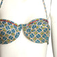 1950s 2pc Multi Color Cotton Swimsuit, Size 4