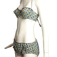 1950s 2pc Multi Color Cotton Swimsuit, Size 4