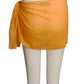 CHRISTIAN DIOR- Orange Sequin Batiste Sarong Skirt, Size 6