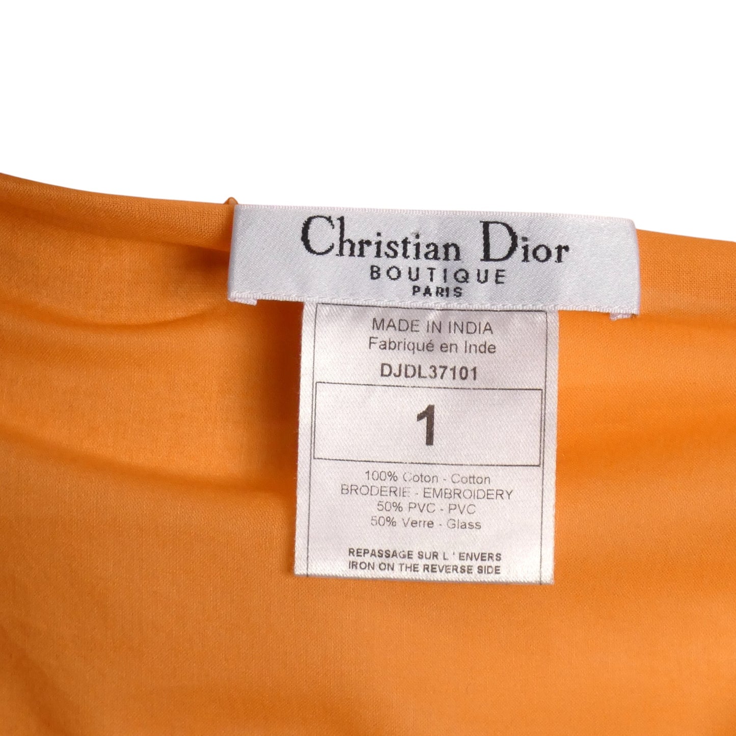 CHRISTIAN DIOR- Orange Sequin Batiste Sarong Skirt, Size 6
