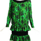 YVES SAINT LAURENT- 1980s Siik & Velvet Jacquard Dress, Size 6