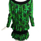 YVES SAINT LAURENT- 1980s Siik & Velvet Jacquard Dress, Size 6