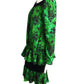 YVES SAINT LAURENT- 1980s Siik & Velvet Jacquard Dress, Size 6
