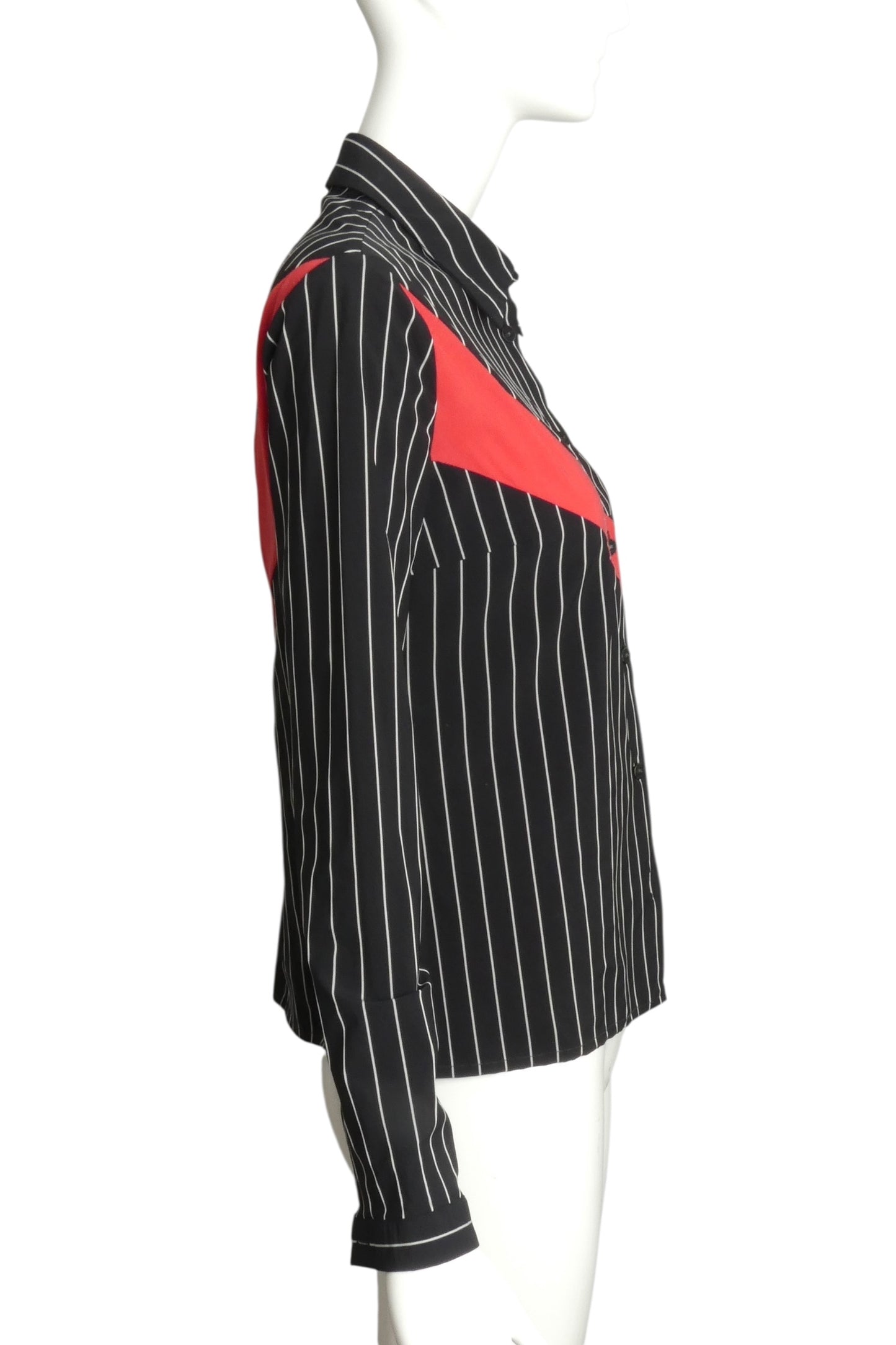 VERSUS VERSACE- 1990s Fabric Block L/S Blouse, Size 4