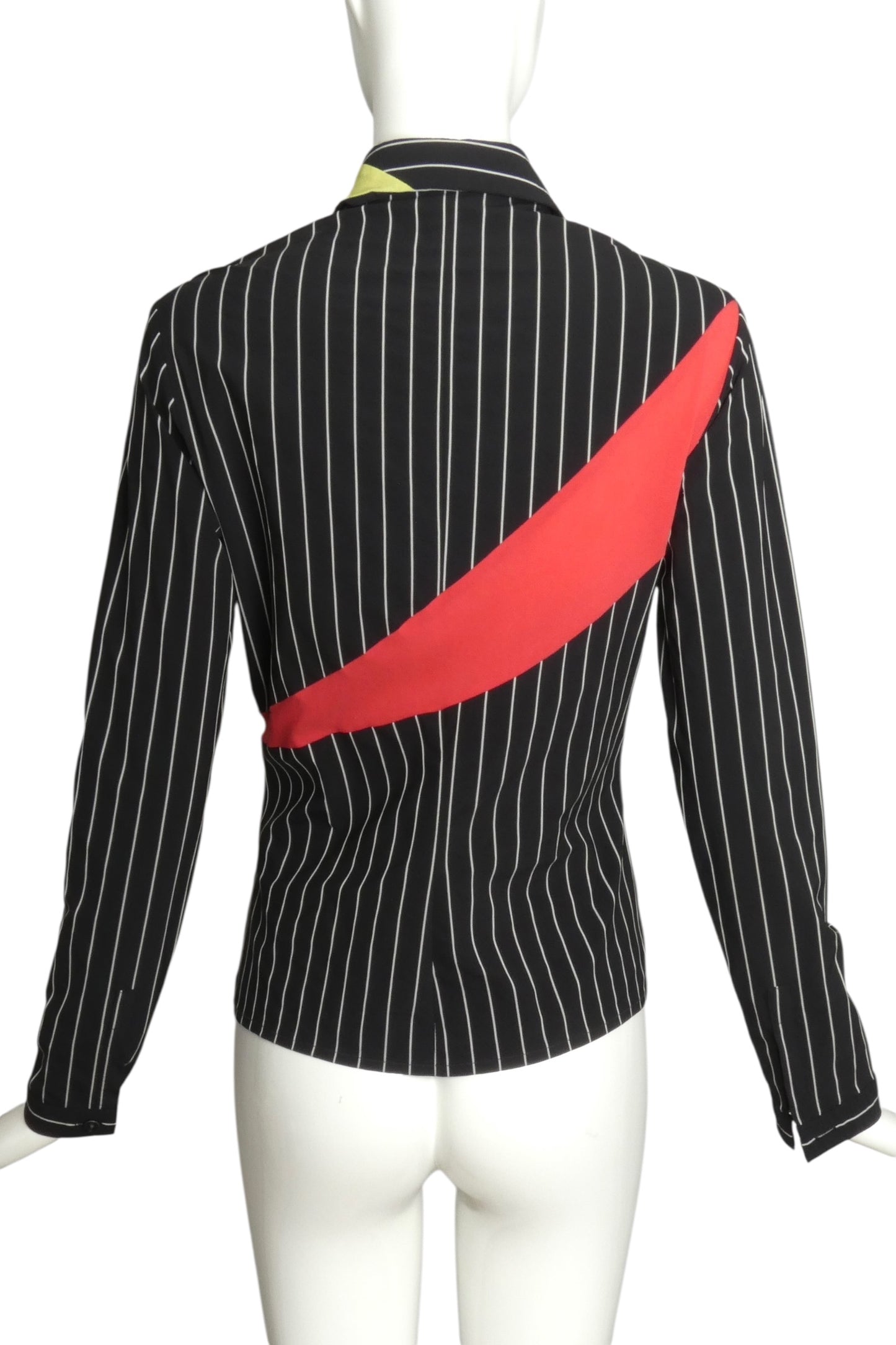 VERSUS VERSACE- 1990s Fabric Block L/S Blouse, Size 4