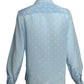 PIERRE CARDIN- 1980s Blue Jacquard L/S Blouse, Size 8