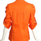 VERSACE- Orange Pleated Cotton Jacket, Size 6