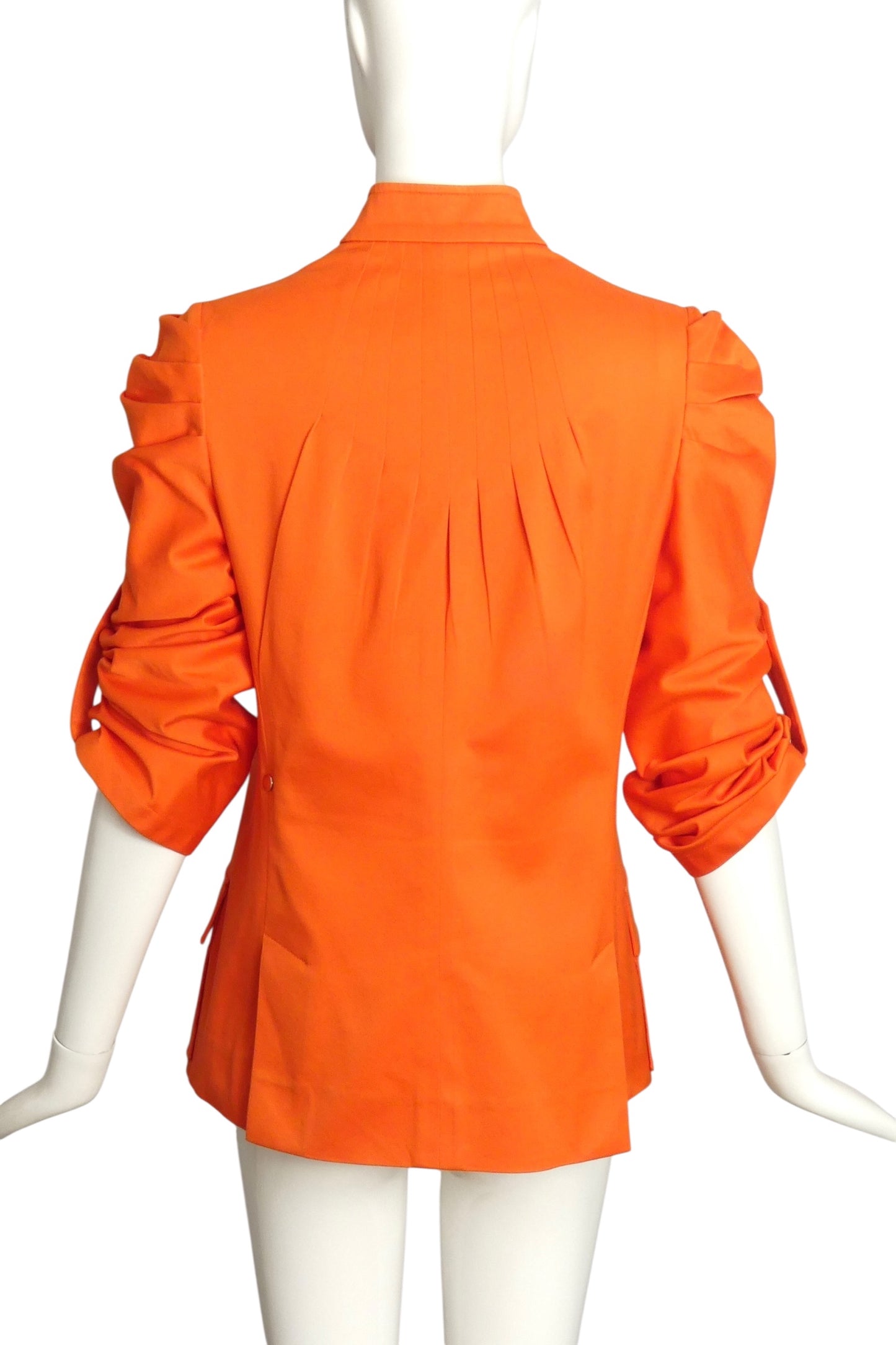 VERSACE- Orange Pleated Cotton Jacket, Size 6