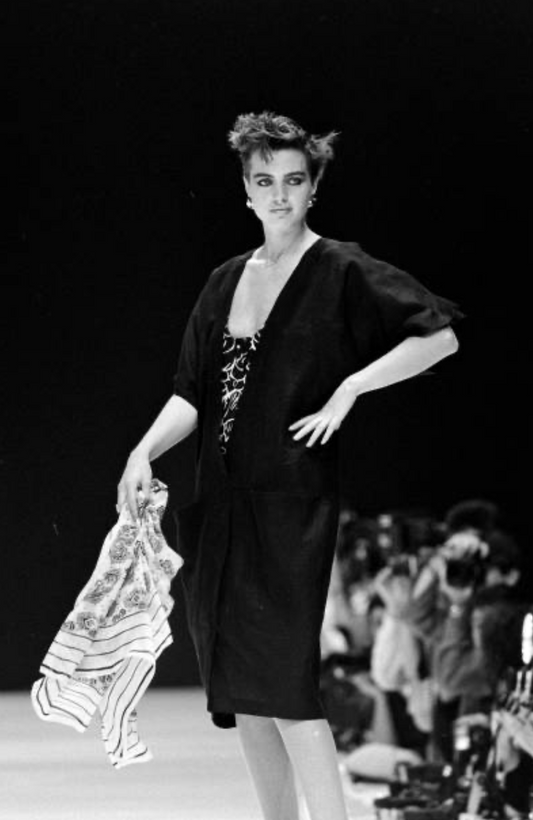 GIANNI VERSACE- 1985 Green Linen Dress, Size 6