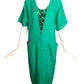 GIANNI VERSACE- 1985 Green Linen Dress, Size 6