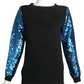 SAINT LAURENT- 1970s Sequin & Wool Sweater, Size 6