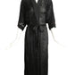 CHRISTIAN DIOR- 1980s Black Silk & Velvet Robe, Size Small
