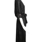 CHRISTIAN DIOR- 1980s Black Silk & Velvet Robe, Size Small