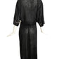 CHRISTIAN DIOR- 1980s Black Silk & Velvet Robe, Size Small