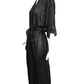 CHRISTIAN DIOR- 1980s Black Silk & Velvet Robe, Size Small