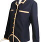 CHANEL BOUTIQUE- 1989 Navy Wool Basque Jacket, Size 4