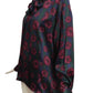 CHANEL- 1980s Floral Print Silk Blouse w/Bow, Size 12