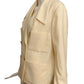 CHANEL- AS IS 1980s Ivory Double Breast Jacket, Size 8