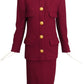 CHANEL BOUTIQUE- 1980s Burgundy Wool Skirt Suit, Size 8