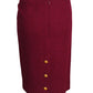 CHANEL BOUTIQUE- 1980s Burgundy Wool Skirt Suit, Size 8