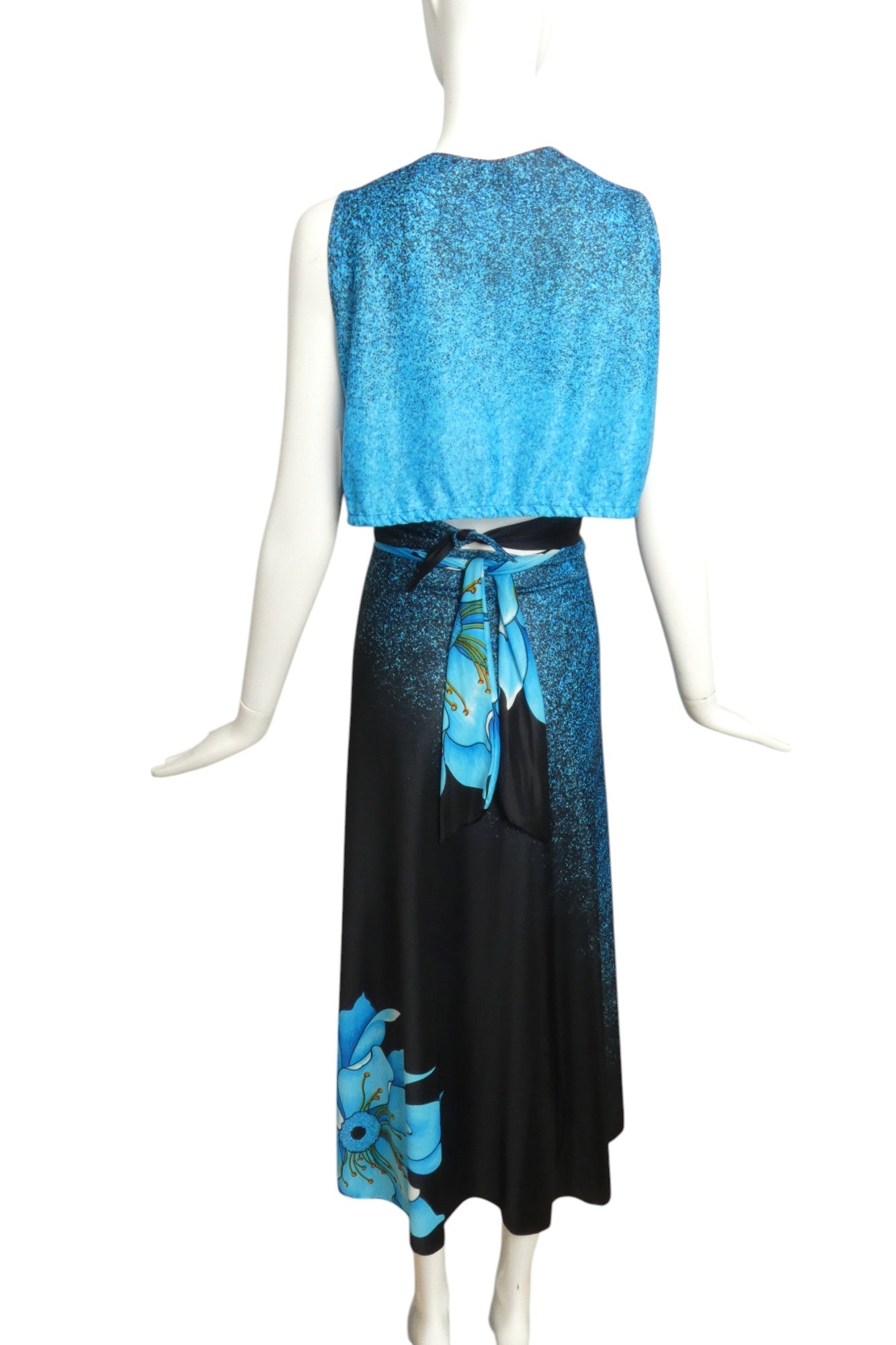 1980s 2pc Print Beach Ensemble, Size 8