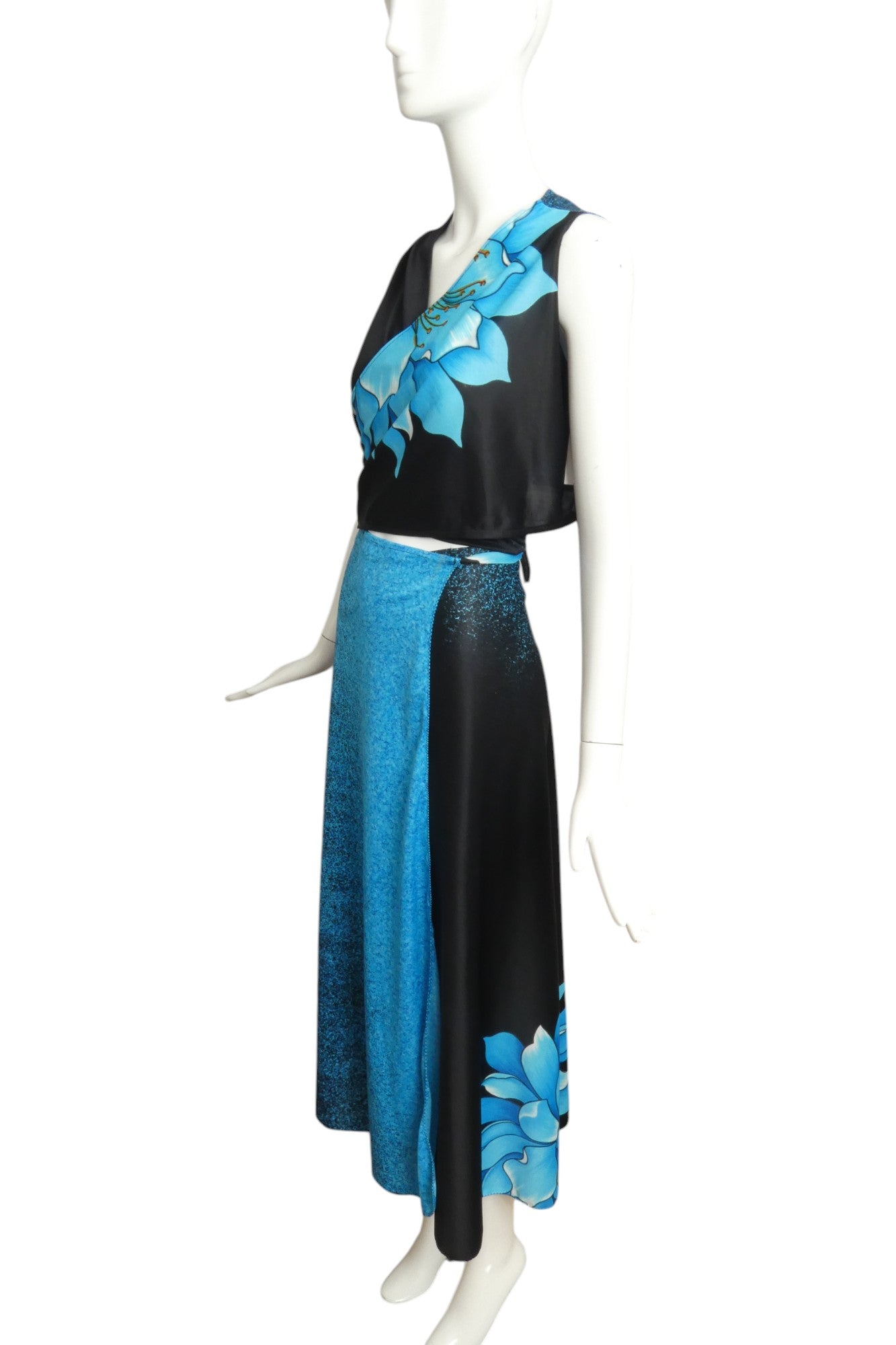 1980s 2pc Print Beach Ensemble, Size 8