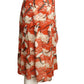 CAROLINA HERRERA- Swim Print Silk Chiffon Skirt, Size 8