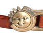 KIESELSTEIN CORD- 1990 Brown Alligator Winking Sun Belt, Waist 30"