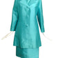 LILLI ANN- AS IS 1960s 3pc Blue Shantung Ensemble, Size 6