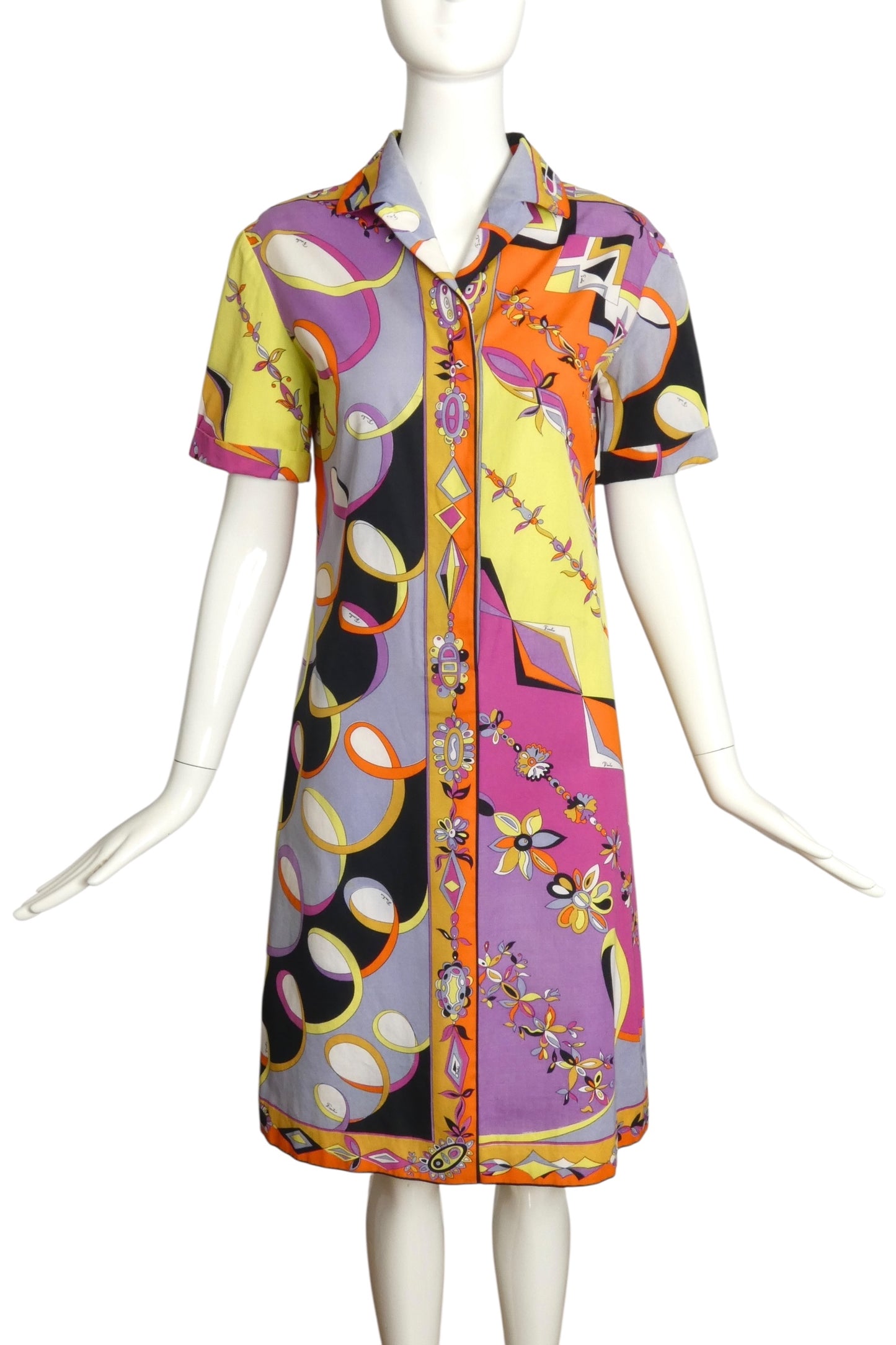 EMILIO PUCCI- 1960s Print Cotton Dress, Size 6