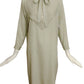 CHLOE- 1980s Dove Grey Silk Jacquard Dress, Size 10