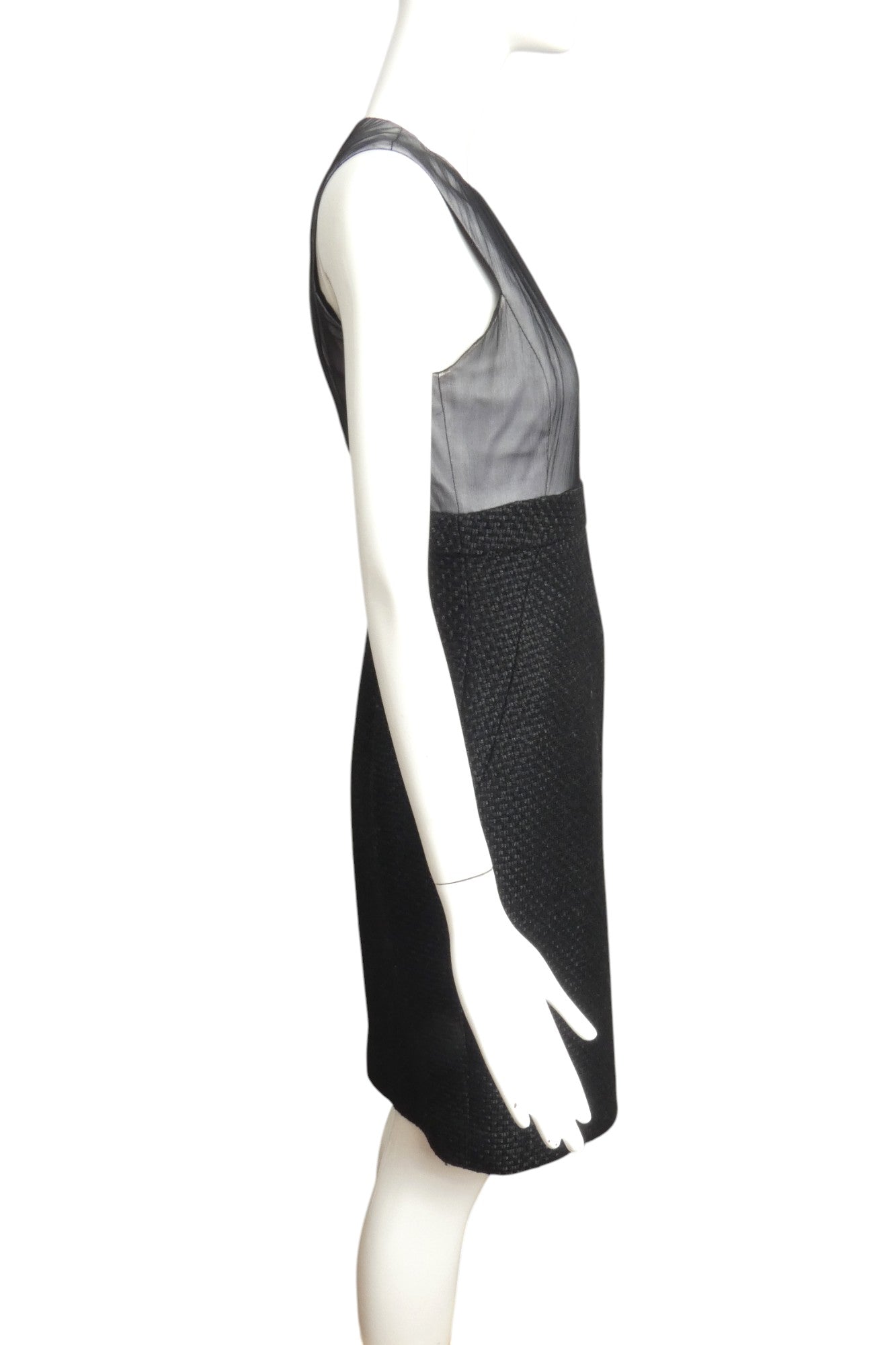CHANEL- AS IS Chiffon & Tweed Shift Dress, Size 2
