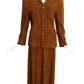 RALPH LAUREN PURPLE LABEL- 1990s Brown Suede Skirt Ensemble, Size 8