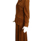 RALPH LAUREN PURPLE LABEL- 1990s Brown Suede Skirt Ensemble, Size 8
