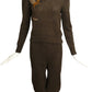 KRIZIA- 1980s Knit Sweater & Pant Ensemble, Size 6