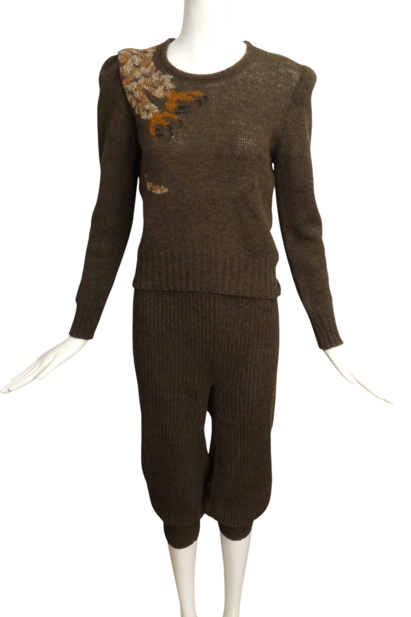 KRIZIA- 1980s Knit Sweater & Pant Ensemble, Size 6