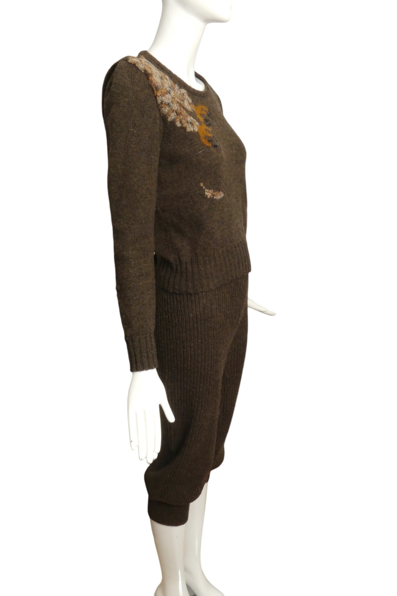 KRIZIA- 1980s Knit Sweater & Pant Ensemble, Size 6