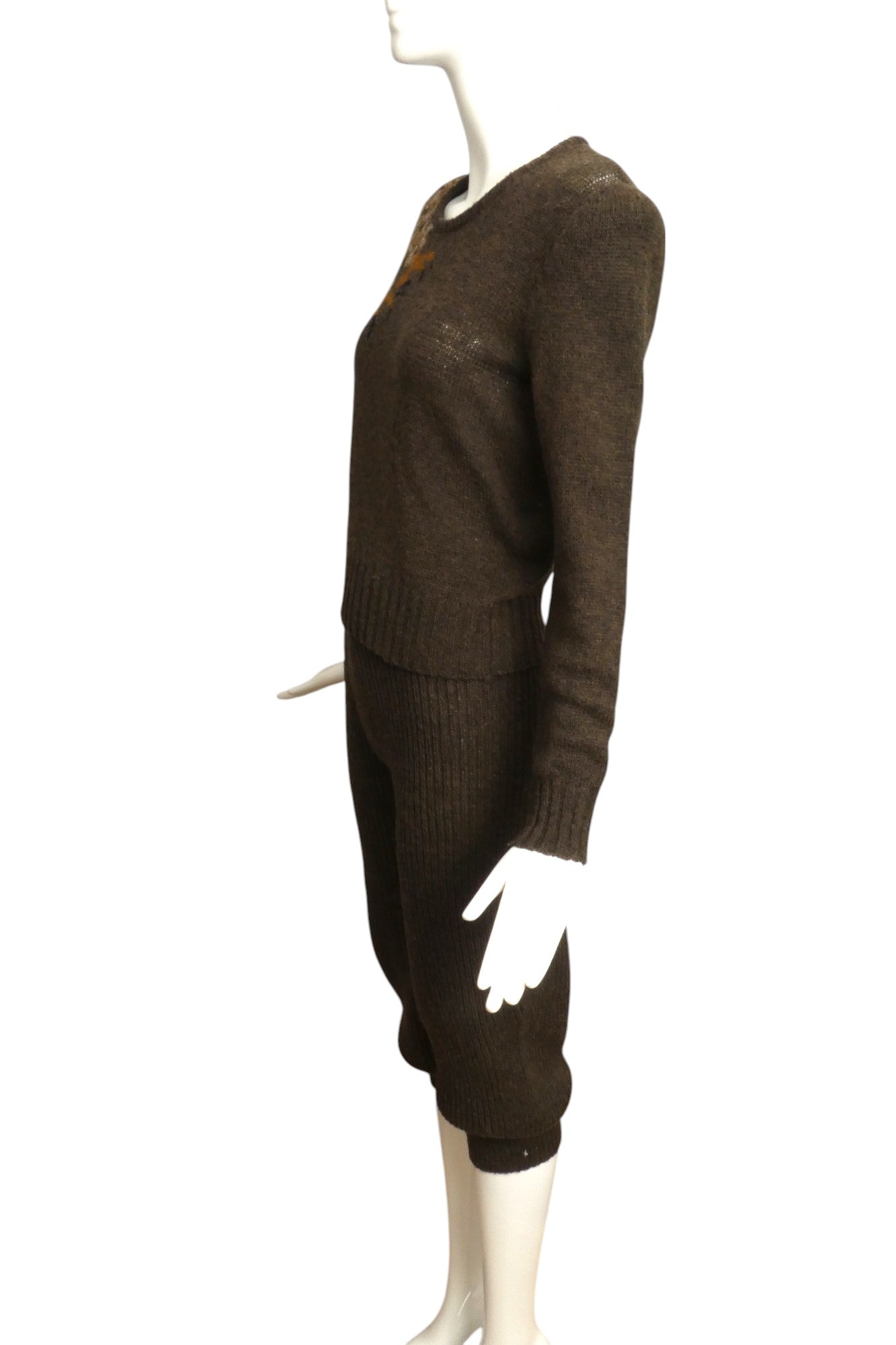 KRIZIA- 1980s Knit Sweater & Pant Ensemble, Size 6