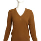 COURREGES- 1970s Brown Ribbed Knit Sweater, Size 6