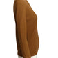 COURREGES- 1970s Brown Ribbed Knit Sweater, Size 6