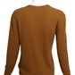 COURREGES- 1970s Brown Ribbed Knit Sweater, Size 6