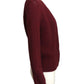 YVES SAINT LAURENT- 1980s Burgundy Knit Cardigan, Size 6