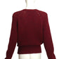YVES SAINT LAURENT- 1980s Burgundy Knit Cardigan, Size 6