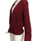 YVES SAINT LAURENT- 1980s Burgundy Knit Cardigan, Size 6
