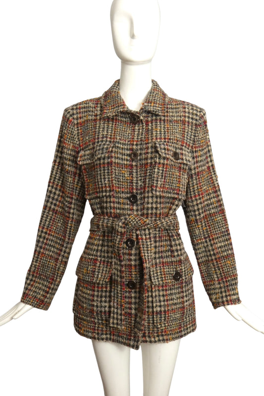 YVES SAINT LAURENT- 1996 Wool Tweed Coat, Size 10