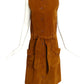 EMANUEL UNGARO- 1960s Brown Faux Suede Dress, Size 4